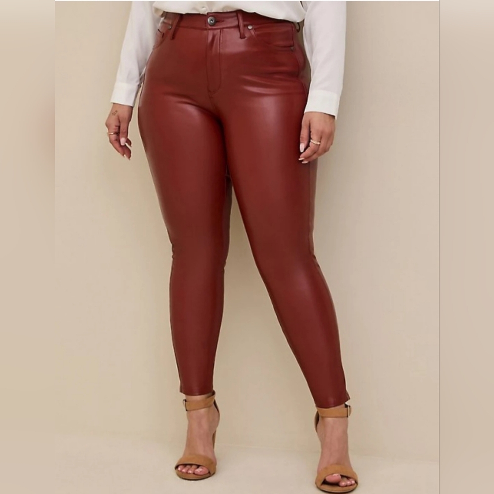 Torrid Women's Faux Leather Skinny Pants - Brown